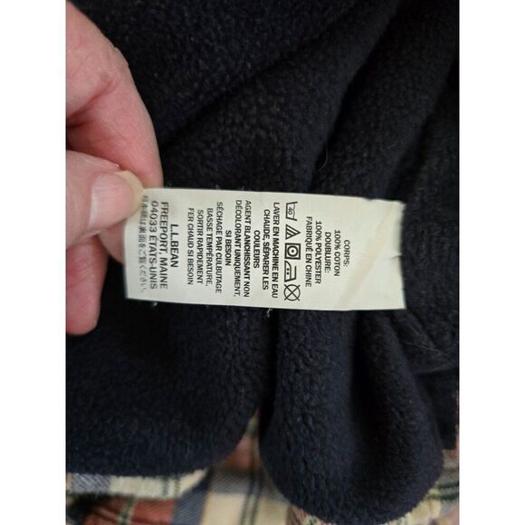 L.L. Bean Mens Traditional Fit L-Tall Plaid Flannel Shirt vintage fleece lined - Picture 8 of 10